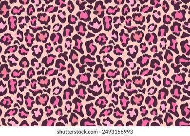 Patrón sin fisuras con estampado de leopardo rosa. Estampado animal para tela, textil, moda, papel pintado