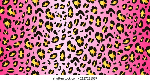 Pink leopard seamless pattern. Animalistic print. Ideal for printing on fabric and paper. Vector hand-drawn background.