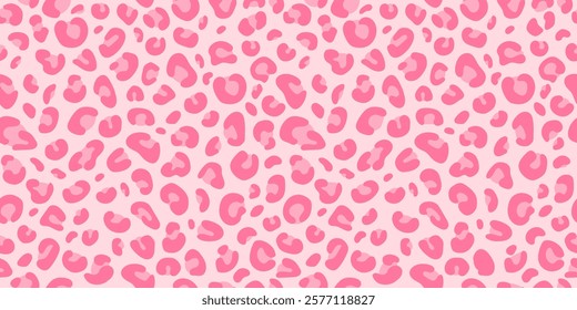 Pink leopard seamless pattern. Jaguar print. Cheetah pastel background. Design for fashion, textiles, print nails, wrapping paper, wallpaper