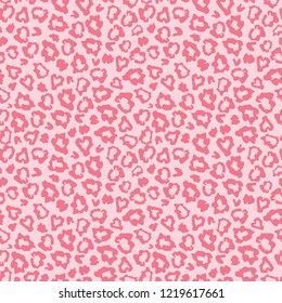 Pink leopard skin fur print pattern. Great for classic animal product design, fabric, wallpaper, backgrounds, invitations, packaging design projects. Surface pattern design.