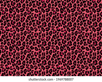 Pink leopard skin pattern. Animal seamless print design for textile, paper and clothes.