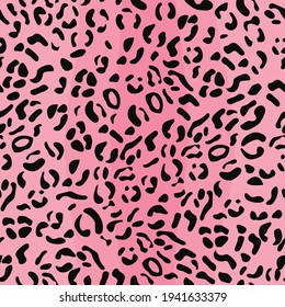 Piel de leopardo rosa sin costuras. Jaguar, fondo de textura de piel de chita. Impresión con estilo animal para diseño de moda, textil, superficial, gráfico. Ilustración del vector
