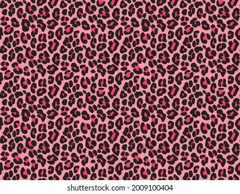 Pink leopard skin seamless pattern. Animal print design for textile, paper and clothes.
