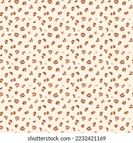 Pink leopard skin seamless pattern with hand drawn abstract spots from leopard or jaguar skin imitation. Vector illustration of wild animal skin print, repeat background, wallpaper, textile design