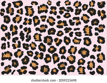 pink leopard vector art design hand drawn 