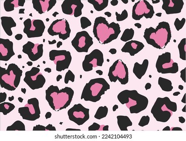 pink leopard vector design hand drawn seamless repeating