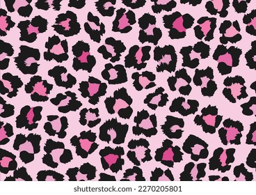 pink leopard vector design hand drawn