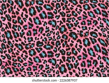 pink leopard vector hand drawn seamless repeating pattern