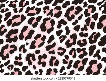 pink leopard vector hand drawn vector seamless repeating pattern 