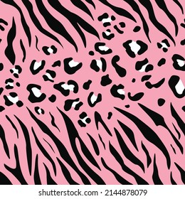 Pink Leopard Zebra Print Seamless Fashion Stock Vector (Royalty Free ...