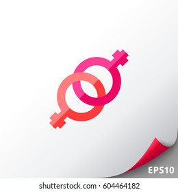 Pink lesbian icon