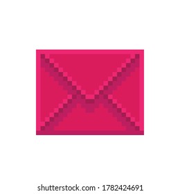 rosafarbener Briefkastenkartoon. Vektorpixelkunst.