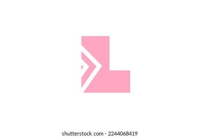 pink letter L alphabet logo icon with line design. Creative geometric template for business and company