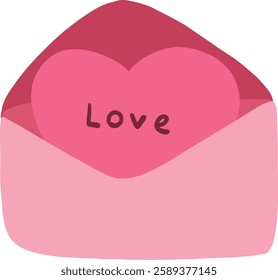 Pink letter with love heart inside