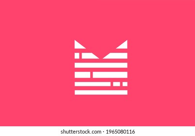pink letter M logo alphabet icon with block line. Creative design for business and company 