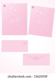 letra rosa para notas románticas con juego de sobres 10