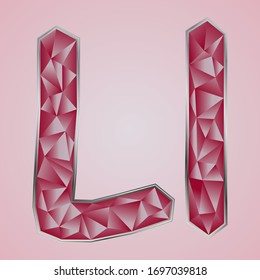 Pink letters with silver frame