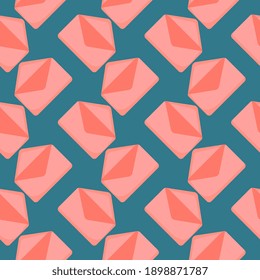 Pink letter,seamless pattern on green background.