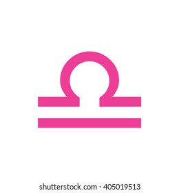 Pink Libra zodiac sign. Astrology symbol vector illustration