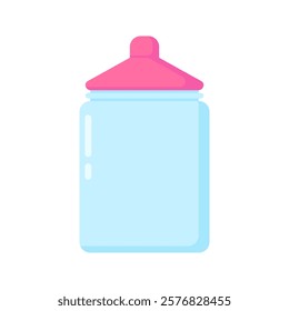 Pink Lid Baby Jar. Perfect for product packaging, storage visuals, or eco-friendly themes in design projects and creative content.