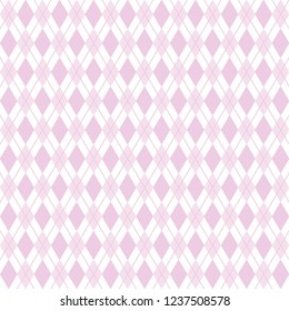 Pink Light Argyle Seamless Baby Pattern On White Background