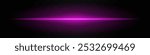 Pink light beam. A sharp horizontal purple beam with a bright center, fading into darkness on both sides. Ideal for sci-fi designs, light transitions, or futuristic effects.