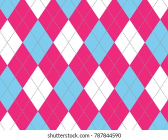 Pink and Light Blue Argyle Background