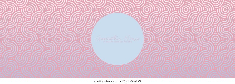 Pink and light blue wavy geometric seamless pattern. Soft and elegant Asian texture for textiles and decor.