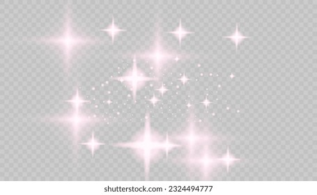 pink light effect isolated on transparent background.