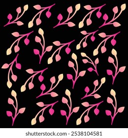 pink light leef wall pattern Floral leef Background vector.