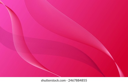 pink light lines wave curves with smooth gradient abstract background