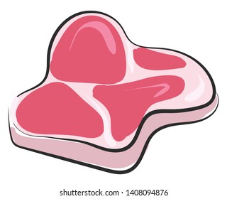 Gran trozo de jugoso, exuberante, tierno, vectorial, coloreado o ilustración. 