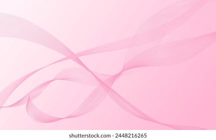 pink light smooth lines wave curves on gradient abstract background