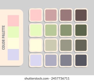 pink lightgoldenrodyellow lightyellow lavender color palette, colour matching, rgb colors, harmonious colours catalog sample, design and edit idea