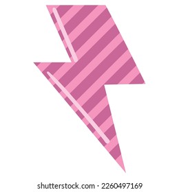 pink lightning girl power icon isolated