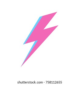 pink lightning. vector illustration