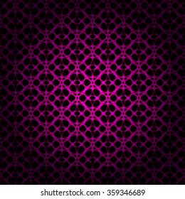 Pink lights abstract geometric shape on dark background