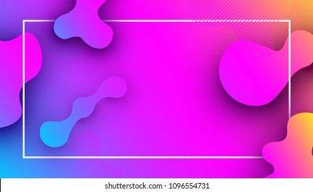 Fondo rosa y lila con marco blanco y patrón abstracto. Ilustración vectorial.