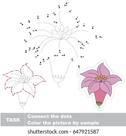 Pink Lilly. Dot to dot educational game for kids.