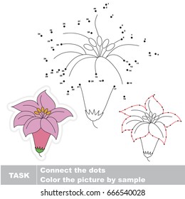 Pink Lilly. Dot to dot educational game for kids.