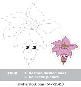 Pink Lily. Dot to dot educational game for kids.
