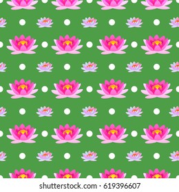 Pink Lily Seamless Pattern