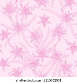 pink lily seamless pattern. good for fabric, textile, wallpaper, etc.