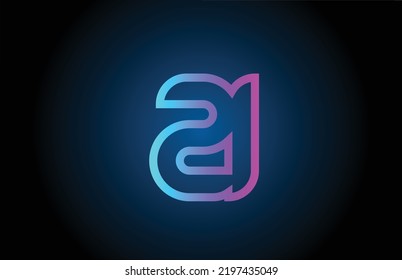 pink line 21 number logo icon design. Creative template for company and business