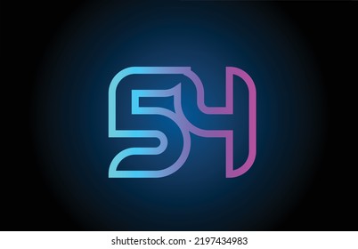 rosafarbene Linie 54 Zeichen Symbol Design. Kreative Vorlage für Unternehmen und Unternehmen
