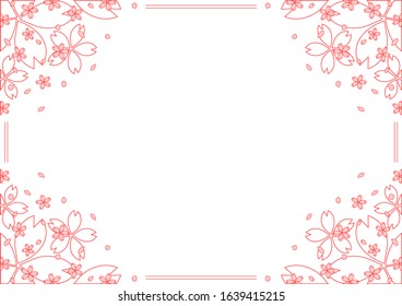 pink line cherry blossom frame 