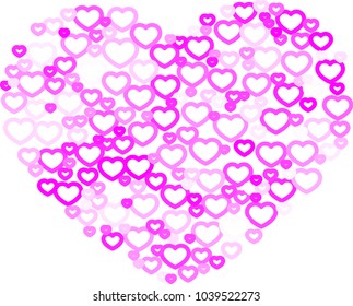 Pink line Crowded heart