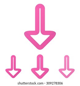 Pink line download logo design set