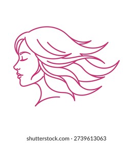 A pink line drawing