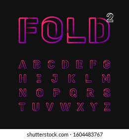 Pink line font set with shadows, vector illustration